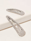 2pcs Rhinestone Engraved Hair Snap Clip