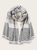 Striped Tassel Hem Scarf