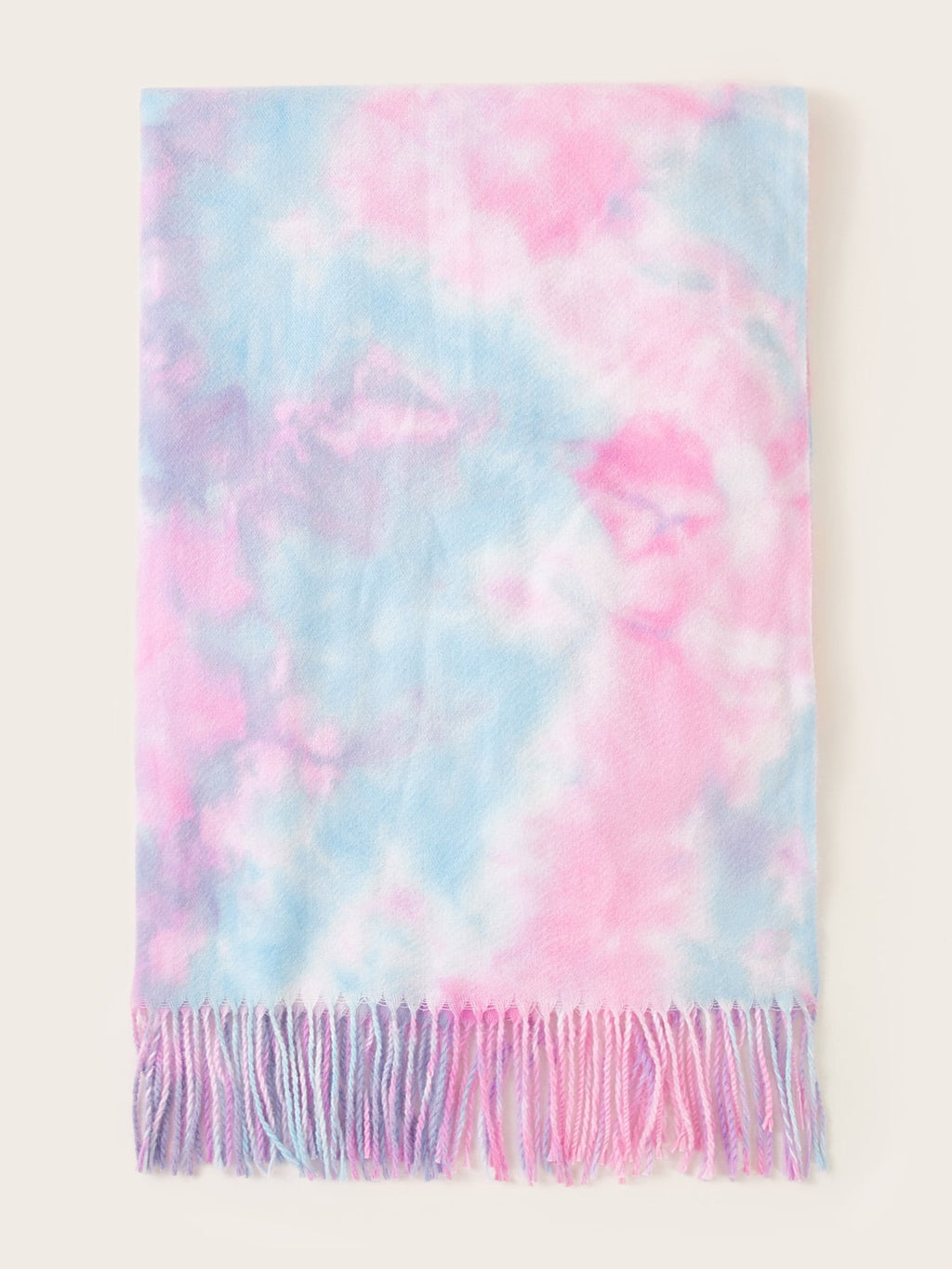 Tie Dye Tassel Hem Scarf