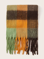 Plaid Tassel Hem Scarf