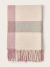 Plaid Pattern Raw Hem Scarf