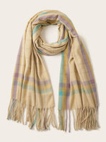 Plaid Pattern Tassel Scarf