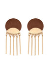 A8e2267 - Wood Disc Dangle Earrings