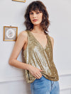 Jessica Rose Double V neck Sequin Tank Top