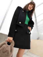 Solid Button Front Overcoat