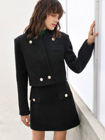 Solid Button Front Overcoat