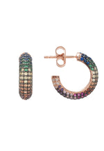 Rainbow Hoop Earrings Rosegold