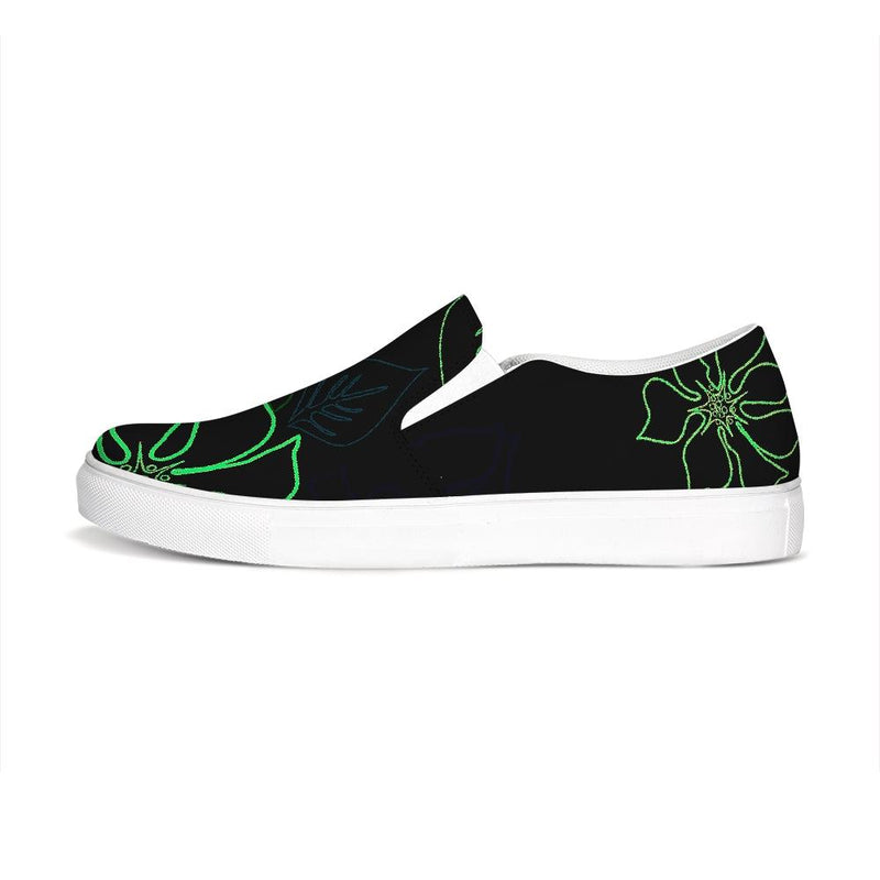 FYC Black Gaffe Canvas Slip-On Boat Shoes