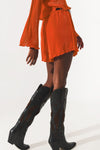 Pleated Shorts in Orange