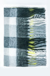 Brushed Fringed Scarf in Grey Check