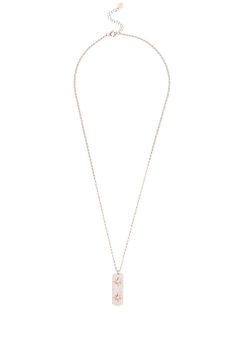 Cartouche Starburst Necklace  Rosegold