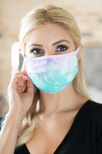 Rfm6006-Rtd023 - Tie Dye Reusable Pleated Face Mask for Adults