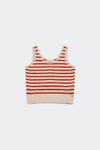 Striped Cropped Top in Red and White