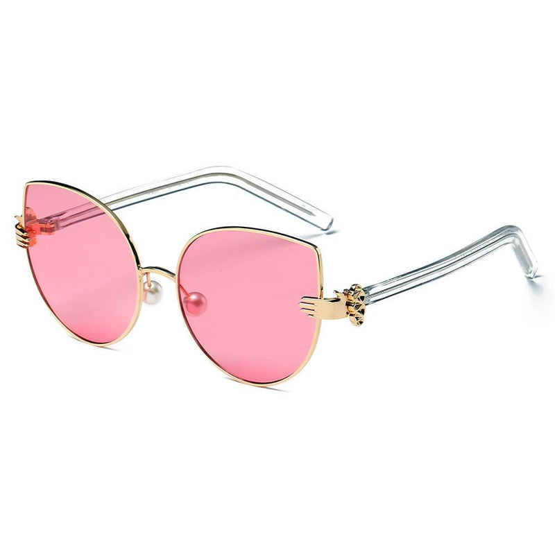 CENTRALIA | S2042 - Women Metal Frame Cat Eye Hands Classic Sunglasses