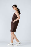 Brown Sleeveless Sack Dress