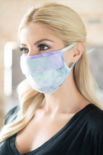 Rfm6006-Rtd023 - Tie Dye Reusable Pleated Face Mask for Adults