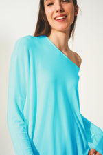 Long Sleeve Top in Modal Blue