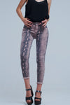 Reversible Animal Print Pink Jeans