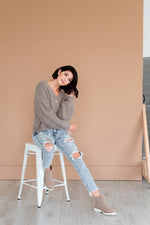 Girl Gang Stone Washed Distressed Jeans