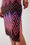 Midi Skirt in Fuchsia Geo Print