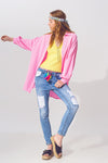 Textured Loose Fit Shirt in Pink