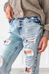 Girl Gang Stone Washed Distressed Jeans