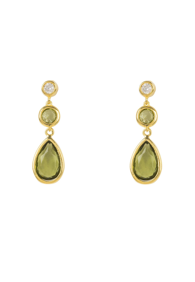 Tuscany Gemstone Drop Earring Gold Peridot