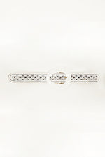 Crystal Embellished Belt in White