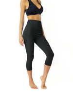 High Waisted Yoga Capri Leggings - Slate Grey