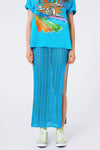 Crochet Maxi Skirt in Blue