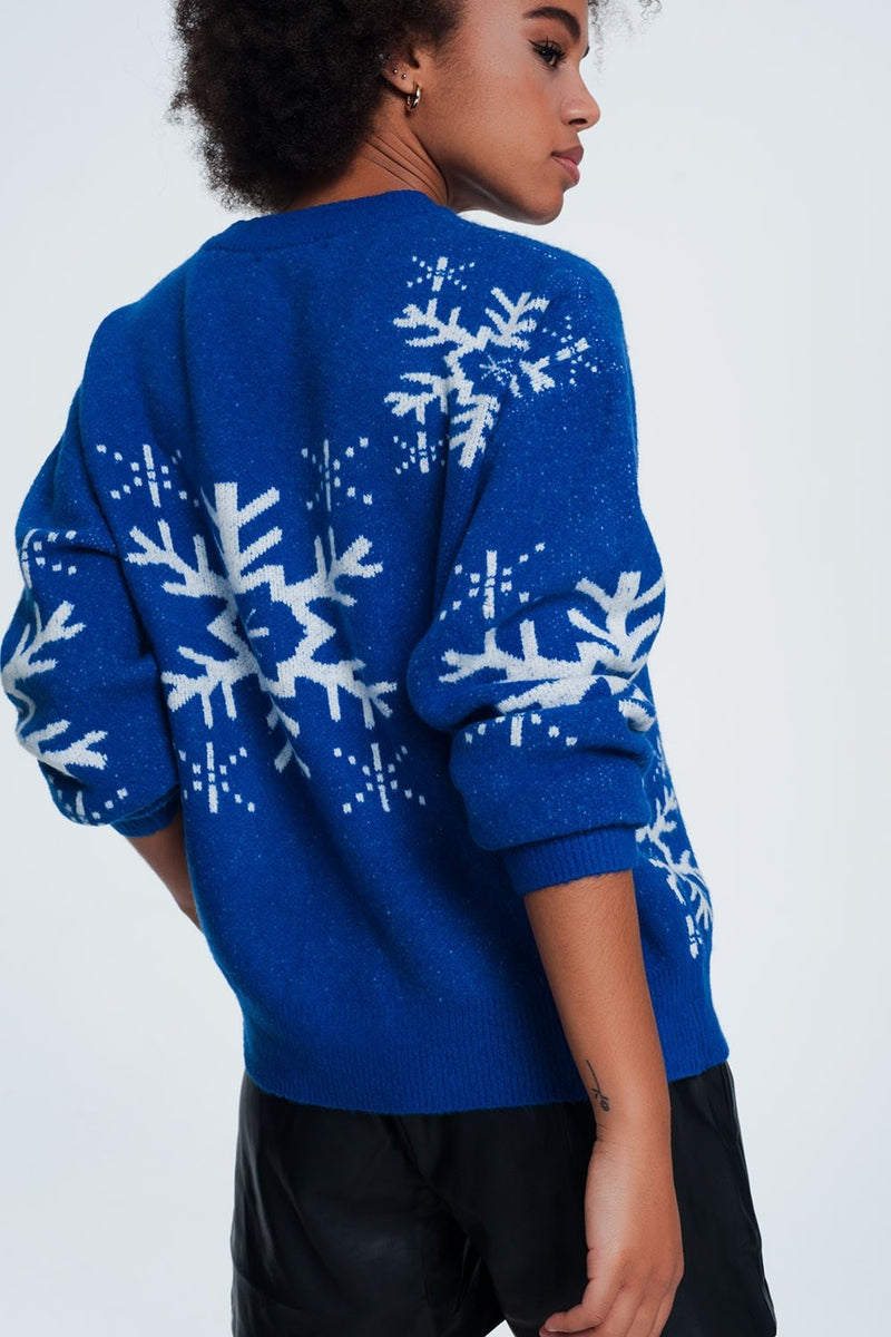 Blue Snowflake Sweater