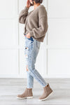 Girl Gang Stone Washed Distressed Jeans