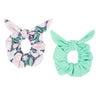 Mint Floral Hair Scrunchies