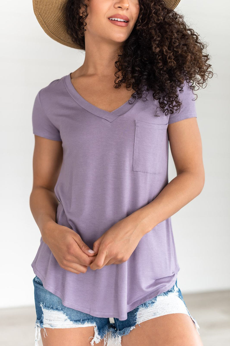 So Wonderful Short Sleeve Tee- Lilac