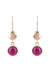 Circle & Hammer Earring Rosegold Pink Tourmaline