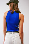 Knitted Tank Top in Blue