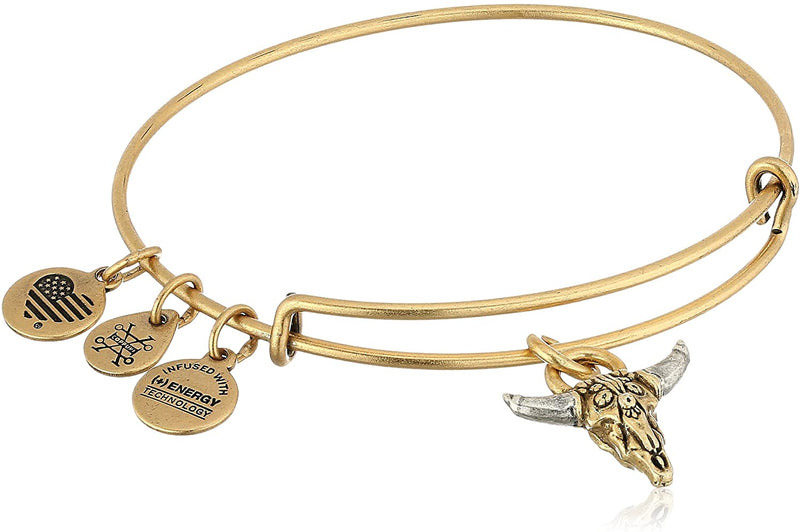 Alex and ANI Spirited Skull Bangle Bracelet, Expandable