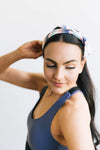 Cheetah and Stripe Bow Headband Yoga