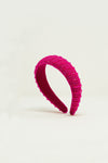 Headband With Beads in Fuchsia