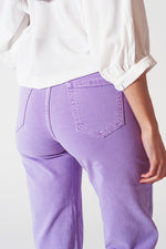 Wide Leg Jeans in Purple