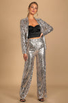 You Better Work Silver Multi Sequin Blazer