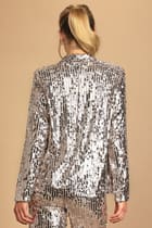 You Better Work Silver Multi Sequin Blazer