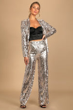 You Better Work Silver Multi Sequin Blazer