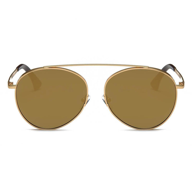 BETHEL | CA08 - Retro Mirrored Lens Teardrop Aviator Sunglasses