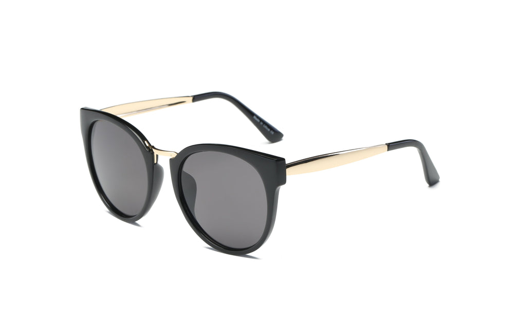 Gold Frame - Black Rims - Black Lens