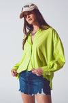 Loose Fit Blouse in Lime Green