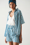 Relaxed Shirt in Blue Stripe