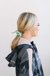 Mint Floral Hair Scrunchies