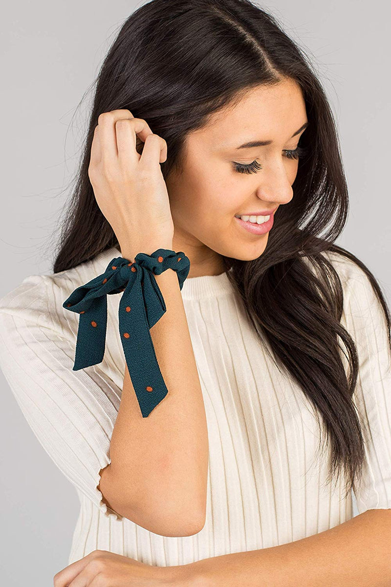 Polka Dot Bow Hair Tie Scrunchies