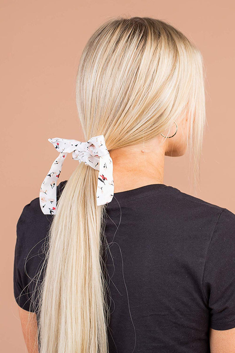 Floral Bow Hair Tie Scrunchies